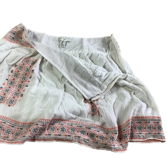 Jupe Longue Bohème JOIE Brodée Fleurs - Taille 8, Coton, Fermeture à Cordon Et Zip, Occasion Parfaite